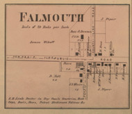 Falmouth Village, Union, Indiana 1867 Old Town Map Custom Print  Rush Co.