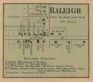 Raleigh Village, Washington, Indiana 1867 Old Town Map Custom Print  Rush Co.