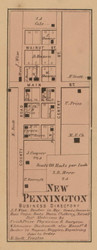New Pennington Village, Salt Creek, Indiana 1867 Old Town Map Custom Print  Decatur Co.