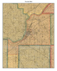 Fairfield, Indiana 1866 Old Town Map Custom Print  Tippecanoe Co.
