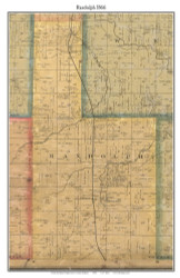 Randolph, Indiana 1866 Old Town Map Custom Print  Tippecanoe Co.