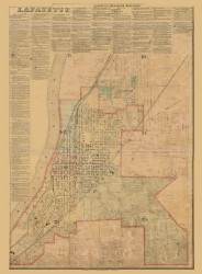 Lafayette Village, Fairfield, Indiana 1866 Old Town Map Custom Print  Tippecanoe Co.