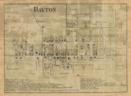 Dayton Village, Sheffield, Indiana 1866 Old Town Map Custom Print  Tippecanoe Co.