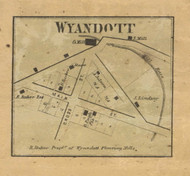Wyandot Village, Sheffield, Indiana 1866 Old Town Map Custom Print  Tippecanoe Co.