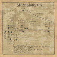 Montmorency Village, Shelby, Indiana 1866 Old Town Map Custom Print  Tippecanoe Co.