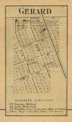 Gerard Village, Tippecanoe, Indiana 1866 Old Town Map Custom Print  Tippecanoe Co.