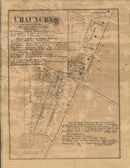 Chauncey Village, Wabash, Indiana 1866 Old Town Map Custom Print  Tippecanoe Co.