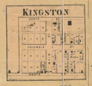 Kingston Village, Wabash, Indiana 1866 Old Town Map Custom Print  Tippecanoe Co.