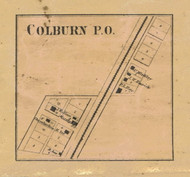 Colburn Village, Washington, Indiana 1866 Old Town Map Custom Print  Tippecanoe Co.
