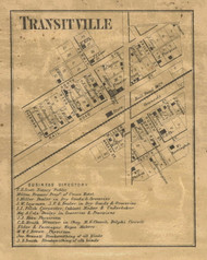 Transitville Village, Washington, Indiana 1866 Old Town Map Custom Print  Tippecanoe Co.