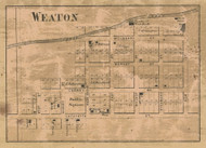 Weaton Village, Wayne, Indiana 1866 Old Town Map Custom Print  Tippecanoe Co.