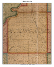 Honey Creek, Indiana 1858 Old Town Map Custom Print  Vigo Co.