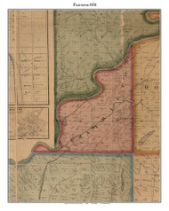 Prairieton, Indiana 1858 Old Town Map Custom Print  Vigo Co.