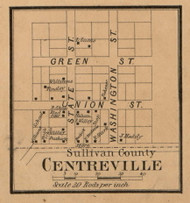 Centreville Village, Pierson, Indiana 1858 Old Town Map Custom Print  Vigo Co.