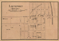 Lockport Village, Riley, Indiana 1858 Old Town Map Custom Print  Vigo Co.