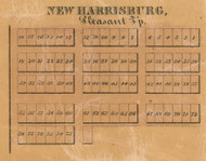 New Harrisburg Village, Pleasant, Indiana 1861 Old Town Map Custom Print  Wabash Co.