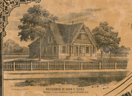 Sivey Residence, Wabash, Noble, Indiana 1861 Old Town Map Custom Print  Wabash Co.