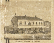 Fletchers Corners, Mt. Clemens, Clinton, Michigan 1859 Old Town Map Custom Print - Macomb Co.