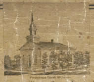 Presbyterian Church, Mt Clemens, Clinton, Michigan 1859 Old Town Map Custom Print - Macomb Co.