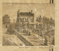 Fletcher Residence, Clinton, Michigan 1859 Old Town Map Custom Print - Macomb Co.