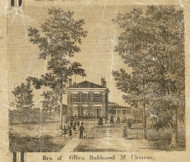 Hubbard Residence, Mt. Clemens, Clinton, Michigan 1859 Old Town Map Custom Print - Macomb Co.