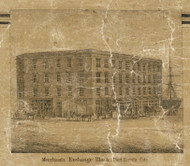 Merchants Exchange Block, Port Huron City, Port Huron, Michigan 1859 Old Town Map Custom Print - St. Claire Co.