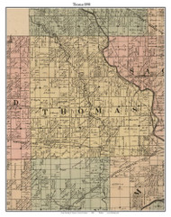Thomas, Michigan 1890 Old Town Map Custom Print - Saginaw Co.