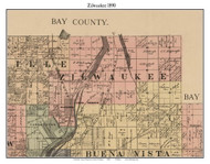 Zilwaukee, Michigan 1890 Old Town Map Custom Print - Saginaw Co.