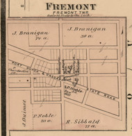 Fremont Village, Fremont, Michigan 1876 Old Town Map Custom Print - Sanilac Co.