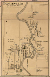 Davisville Village, Lexington, Michigan 1876 Old Town Map Custom Print - Sanilac Co.
