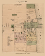Lexington Village, Lexington, Michigan 1876 Old Town Map Custom Print - Sanilac Co.