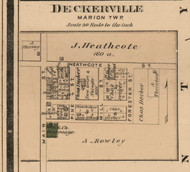 Deckerville Village, Marion, Michigan 1876 Old Town Map Custom Print - Sanilac Co.