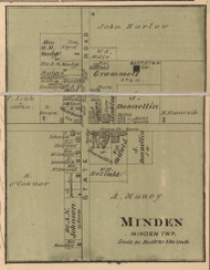 Mindon Village, Mindon, Michigan 1876 Old Town Map Custom Print - Sanilac Co.