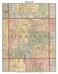 Elbridge, Michigan 1876 Old Town Map Custom Print - Oceana Co.