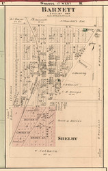 Barnett Village, Shelby, Michigan 1876 Old Town Map Custom Print - Oceana Co.