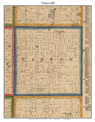 Climax, Michigan 1861 Old Town Map Custom Print - Kalamazoo Co.