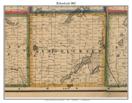 Schoolcraft, Michigan 1861 Old Town Map Custom Print - Kalamazoo Co.