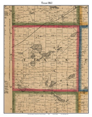 Texas, Michigan 1861 Old Town Map Custom Print - Kalamazoo Co.