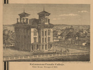 Female College, Michigan 1861 Old Town Map Custom Print - Kalamazoo Co.