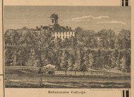 Kalamazoo College, Michigan 1861 Old Town Map Custom Print - Kalamazoo Co.