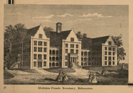 Seminary, Michigan 1861 Old Town Map Custom Print - Kalamazoo Co.