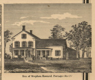 Residence of Howard, Michigan 1861 Old Town Map Custom Print - Kalamazoo Co.