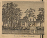 Residence of Signor, Michigan 1861 Old Town Map Custom Print - Kalamazoo Co.