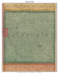 Ellsworth, Michigan 1900 Old Town Map Custom Print - Lake Co.