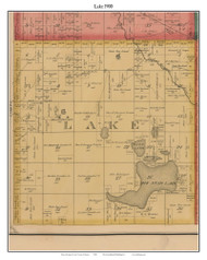 Lake, Michigan 1900 Old Town Map Custom Print - Lake Co.