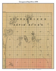 Unorganized Rapid River, Michigan 1898 Old Town Map Custom Print - Kalkaska Co.