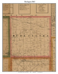 Burlington, Michigan 1863 Old Town Map Custom Print - Lapeer Co.