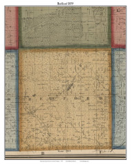 Bedford, Michigan 1859 Old Town Map Custom Print - Monroe Co.