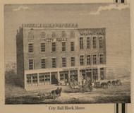 City Hall, Monroe, Michigan 1859 Old Town Map Custom Print - Monroe Co.