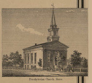Presbyterian Church, Monroe, Michigan 1859 Old Town Map Custom Print - Monroe Co.